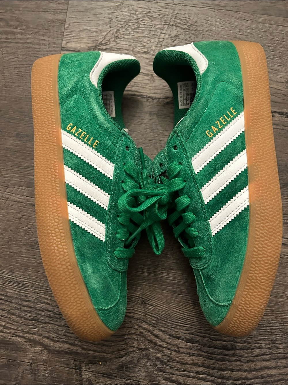 adidas Green Suede Sneakers with White Stripes